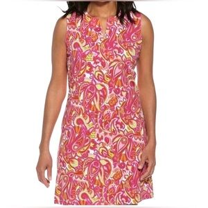 Coolibar Oceanside Tank Dress Pink Paisley Size XS UPF 50+ Beach Resort Vacation